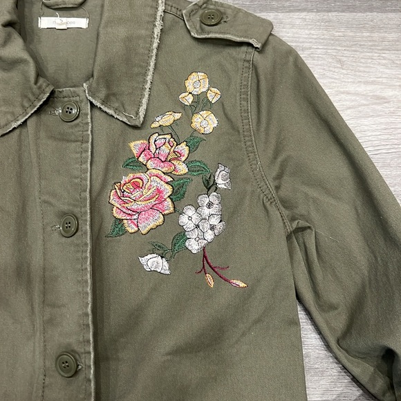 Maurice’s floral embroidered military shacket, EUC - Picture 3 of 5